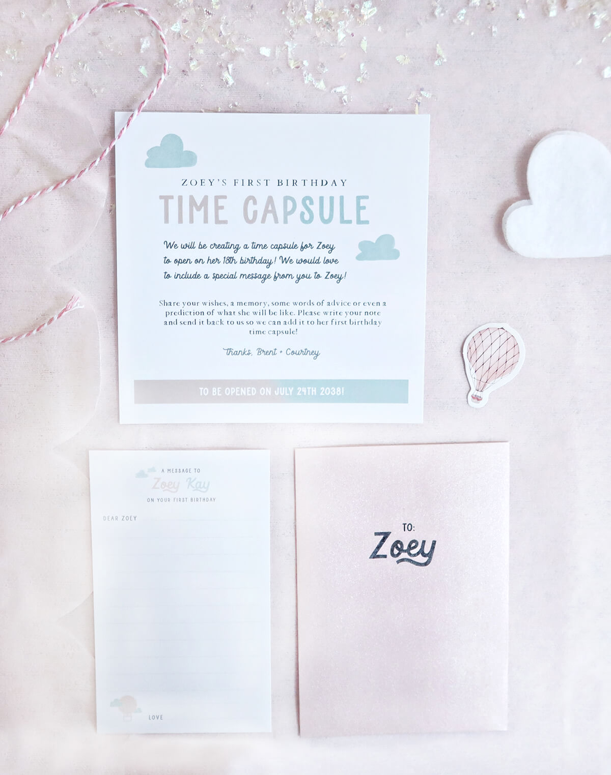 First Birthday Time Capsule Cards