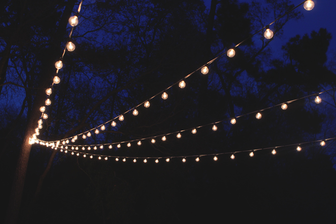 A Canopy of String Lights in our Backyard