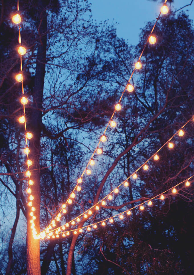 A Canopy Of String Lights In Our, Outdoor String Lights For Trees