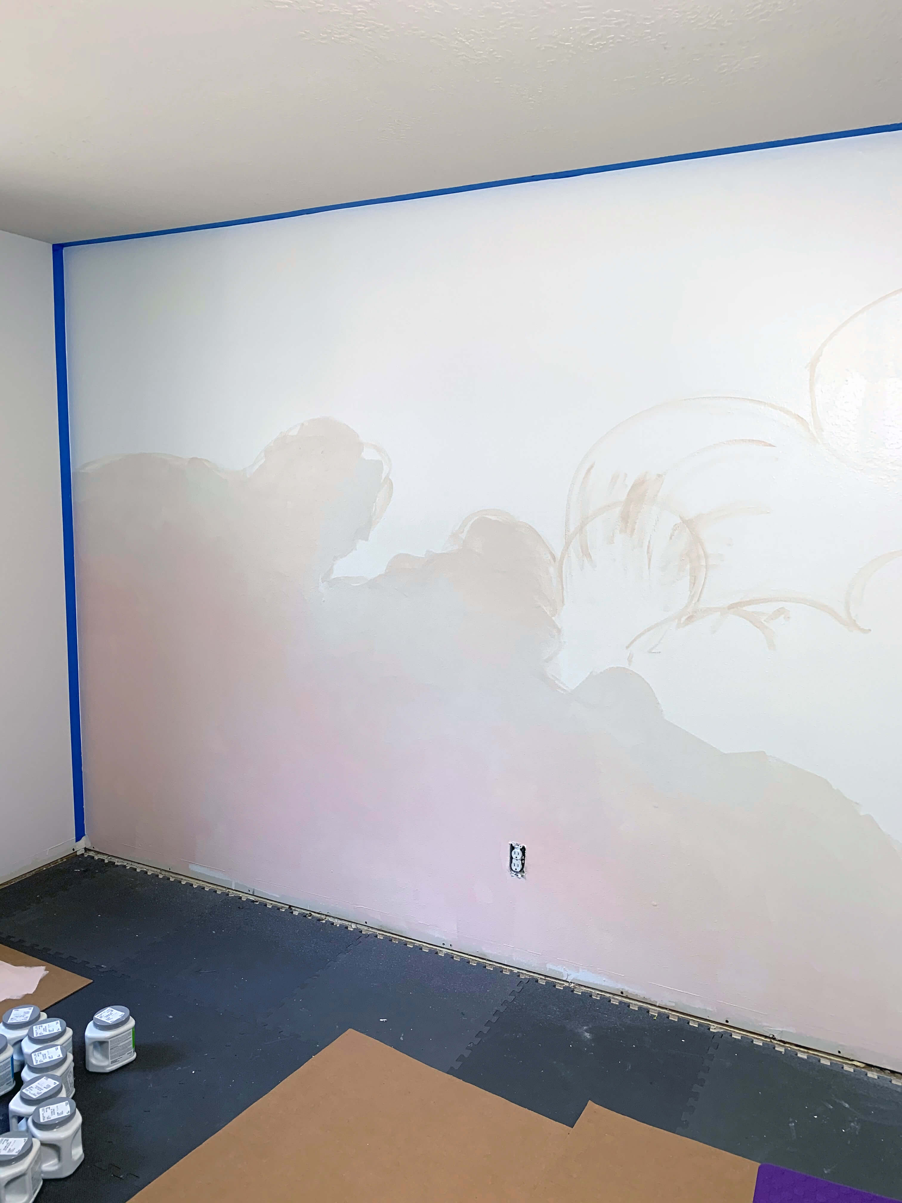 How to Paint a Cloud Mural for a Girl Nursery