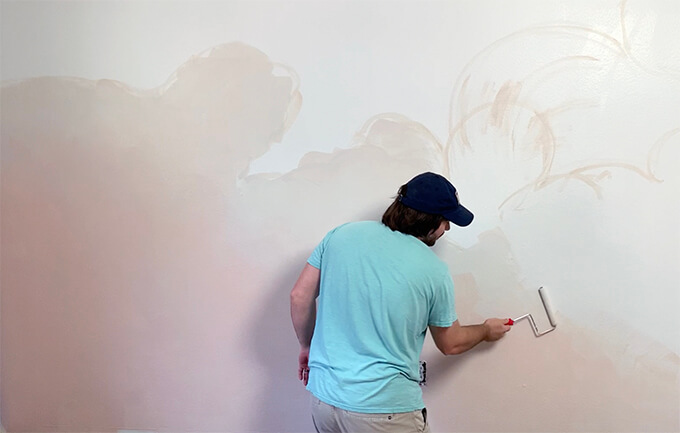 How to Paint a Cloud Mural for a Girl Nursery