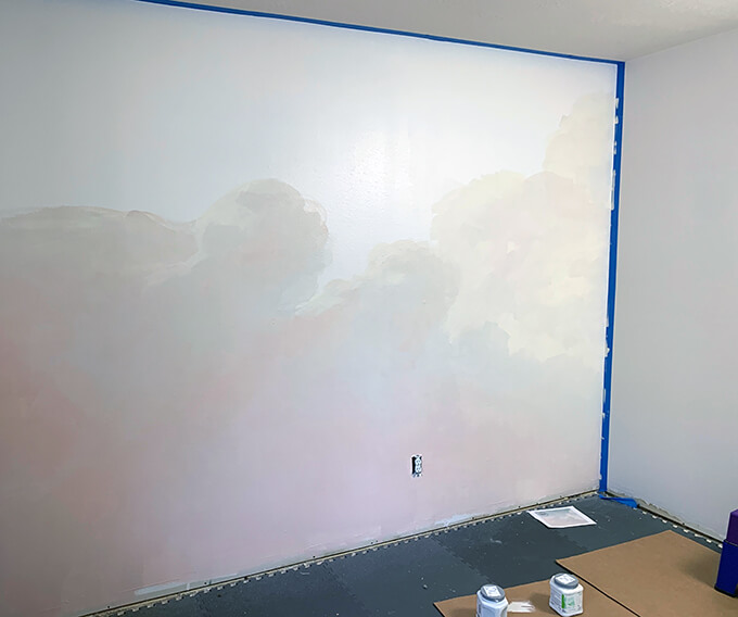 How to Paint a Cloud Mural for a Girl Nursery