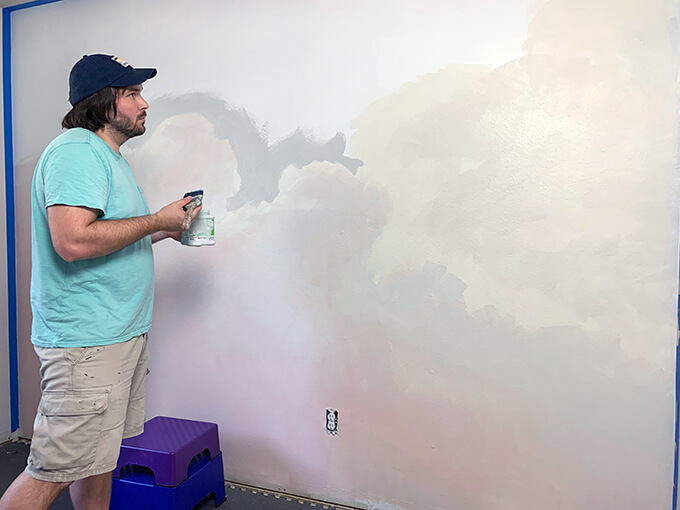 How to Paint a Cloud Mural for a Girl Nursery