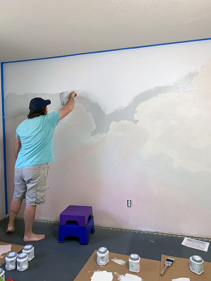 How to Paint a Cloud Mural for a Girl Nursery