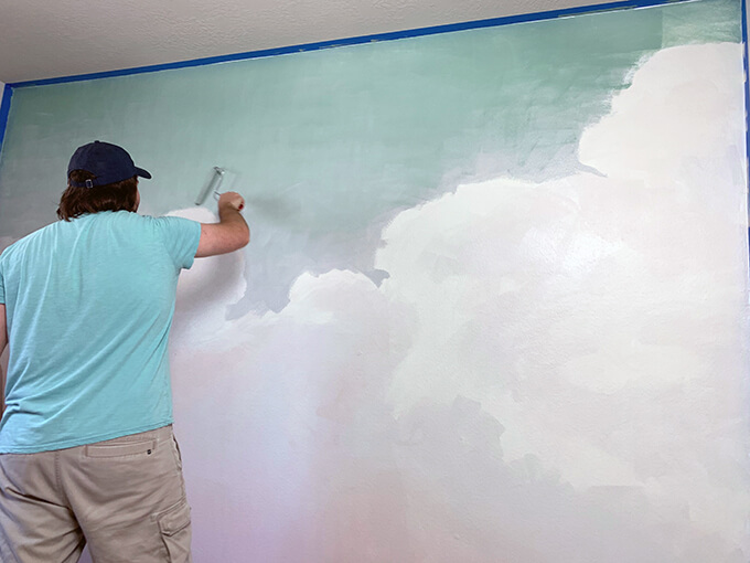 How to Paint a Cloud Mural for a Girl Nursery