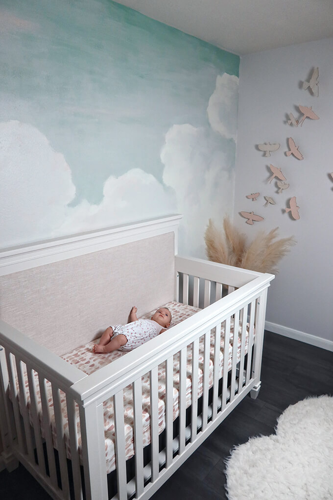 How to Paint a Cloud Mural for a Girl Nursery