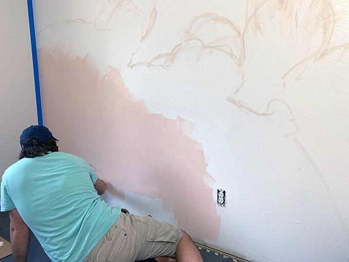 How to Paint a Cloud Mural for a Girl Nursery