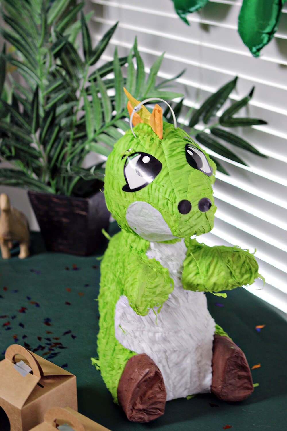 dinosaur piñata for a Dinosaur Party