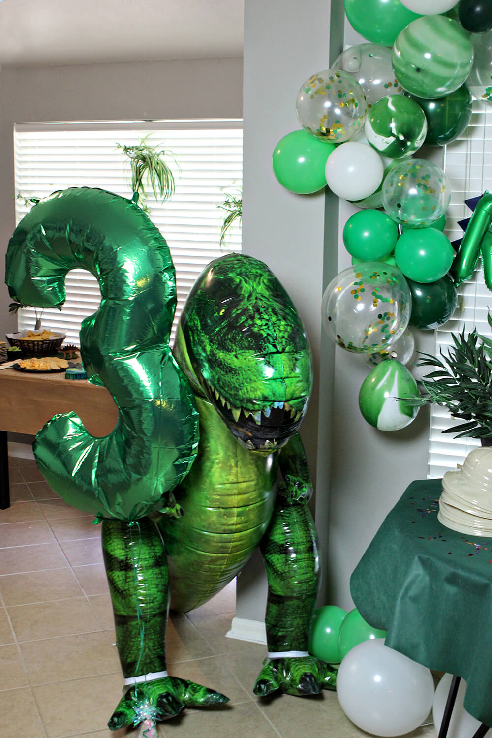 Three Rex Dinosaur Party Decor - Giant Inflatable T-Rex