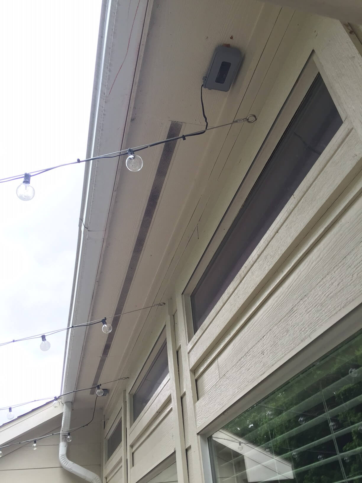 This is how string lights attach to the house.