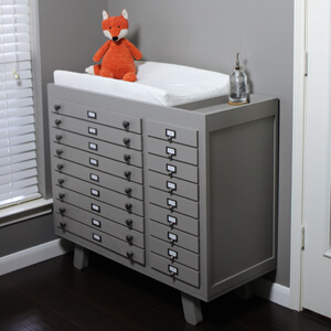 Parallel Baby Changing Table - Changing Pad for Baby Dresser Colors GRAY
