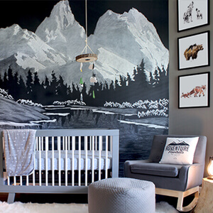 mountain themed nursery decor