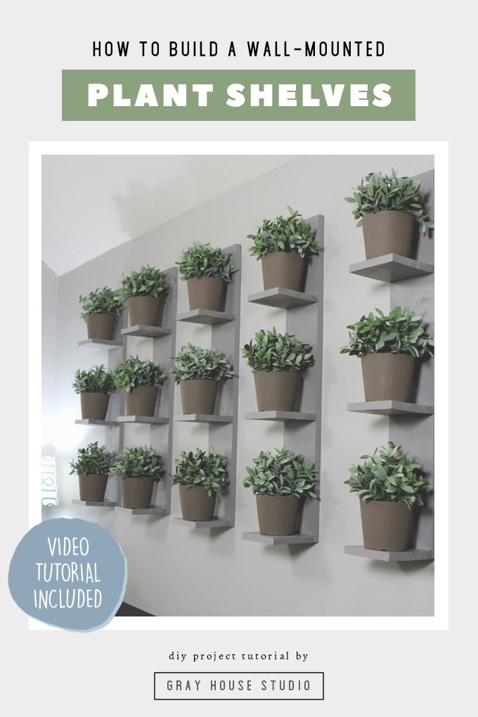 In this simple DIY home decor tutorial we show how to make diy  wall-mounted shelves for your living room, bedroom, or office. These simple wood shelves are great for displaying plants. This step by step guide includes a video tutorial as well as a materials list!
